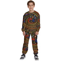 Swirl Vortex Emoji Cyclone Motion Art Kids  Sweatshirt Set