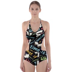 Time Nonlinear Curved Linear Cut-out One Piece Swimsuit by Paksenen