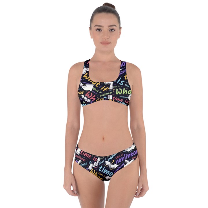 Time Nonlinear Curved Linear Criss Cross Bikini Set