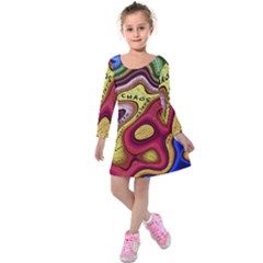 Chaos Unknown Unfamiliar Strange Kids  Long Sleeve Velvet Dress by Paksenen