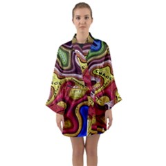 Chaos Unknown Unfamiliar Strange Long Sleeve Satin Kimono by Paksenen