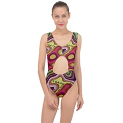 Chaos Unknown Unfamiliar Strange Center Cut Out Swimsuit by Paksenen