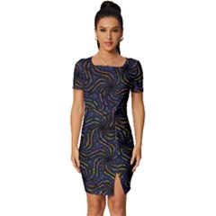 Do Be Action Stillness Doing Fitted Knot Split End Bodycon Dress by Paksenen