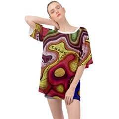 Chaos Unknown Unfamiliar Strange Oversized Chiffon Top by Paksenen