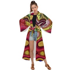 Chaos Unknown Unfamiliar Strange Maxi Kimono by Paksenen