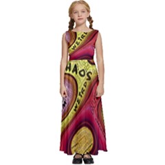 Chaos Unknown Unfamiliar Strange Kids  Satin Sleeveless Maxi Dress