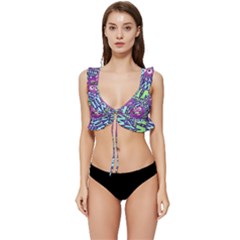 Why Not Question Reason Low Cut Ruffle Edge Bikini Top by Paksenen