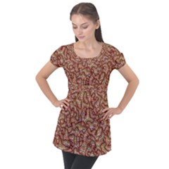 Mind Brain Thought Mental Puff Sleeve Tunic Top by Paksenen