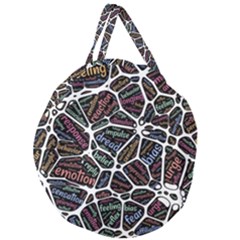 Mental Human Experience Mindset Giant Round Zipper Tote by Paksenen