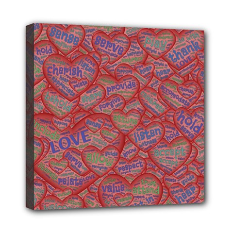 Love Hearts Valentines Connection Mini Canvas 8  X 8  (stretched) by Paksenen