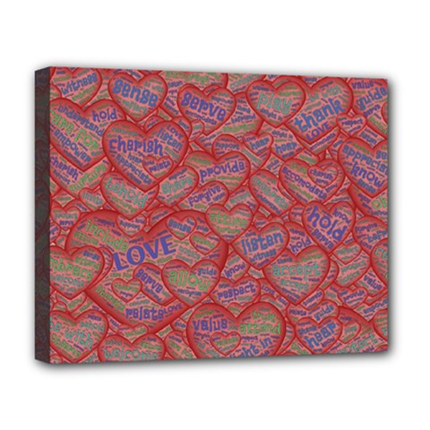 Love Hearts Valentines Connection Deluxe Canvas 20  X 16  (stretched) by Paksenen