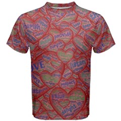 Love Hearts Valentines Connection Men s Cotton T-shirt by Paksenen