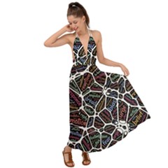 Mental Human Experience Mindset Backless Maxi Beach Dress by Paksenen