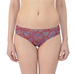 Love Hearts Valentines Connection Hipster Bikini Bottoms