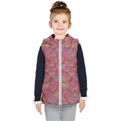 Love Hearts Valentines Connection Kids  Hooded Puffer Vest by Paksenen