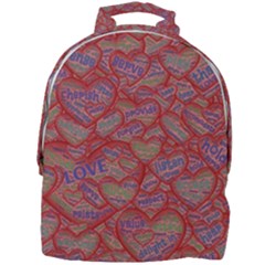 Love Hearts Valentines Connection Mini Full Print Backpack by Paksenen