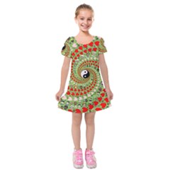 Love Avatars Characters Roles Yin Yang Kids  Short Sleeve Velvet Dress