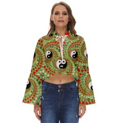 Love Avatars Characters Roles Yin Yang Boho Long Bell Sleeve Top by Paksenen