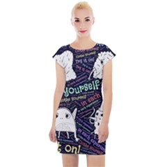 Experience Feeling Clothing Self Cap Sleeve Bodycon Dress by Paksenen