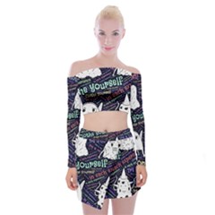 Experience Feeling Clothing Self Off Shoulder Top With Mini Skirt Set by Paksenen