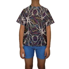 Mental Human Experience Mindset Pattern Kids  Short Sleeve Swimwear by Paksenen