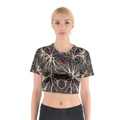 Mental Human Experience Mindset Pattern Cotton Crop Top by Paksenen