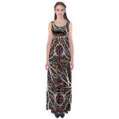 Mental Human Experience Mindset Pattern Empire Waist Maxi Dress by Paksenen