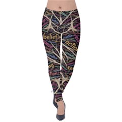 Mental Human Experience Mindset Pattern Velvet Leggings