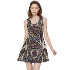 Mental Human Experience Mindset Pattern Inside Out Reversible Sleeveless Dress