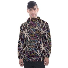 Mental Human Experience Mindset Pattern Men s Front Pocket Pullover Windbreaker