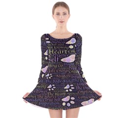 Footprints Path Mystery Unknown Long Sleeve Velvet Skater Dress by Paksenen