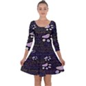 Footprints Path Mystery Unknown Quarter Sleeve Skater Dress View1