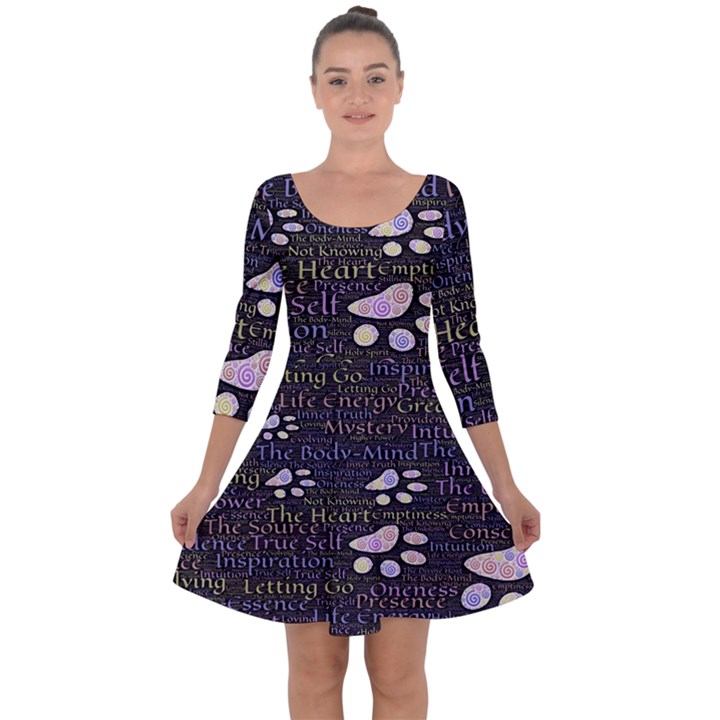 Footprints Path Mystery Unknown Quarter Sleeve Skater Dress