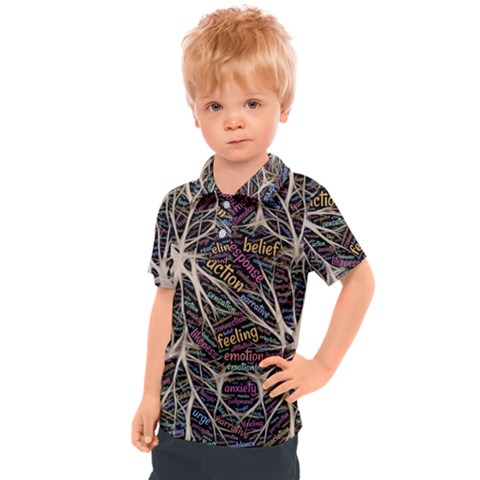 Mental Human Experience Mindset Pattern Kids  Polo T-shirt by Paksenen