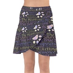 Footprints Path Mystery Unknown Wrap Front Skirt by Paksenen