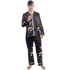 Footprints Path Mystery Unknown Men s Long Sleeve Satin Pajamas Set by Paksenen