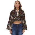 Mental Human Experience Mindset Pattern Boho Long Bell Sleeve Top View1