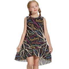 Mental Human Experience Mindset Pattern Kids  Frill Swing Dress by Paksenen