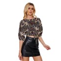 Mental Human Experience Mindset Pattern Mid Sleeve Drawstring Hem Top View3