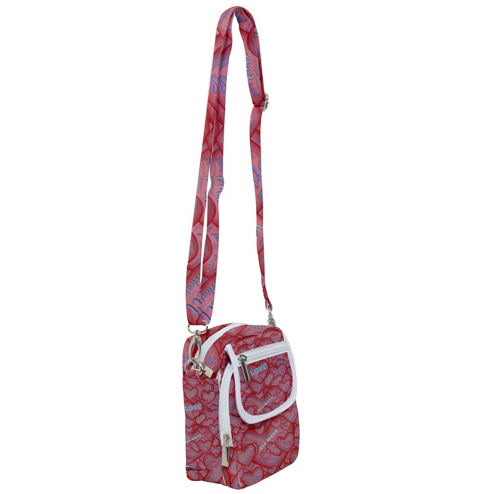 Love Hearts Valentine Red Symbol Shoulder Strap Belt Bag