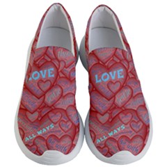 Love Hearts Valentine Red Symbol Women s Lightweight Slip Ons by Paksenen