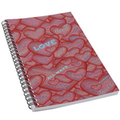 Love Hearts Valentine Red Symbol 5 5  X 8 5  Notebook by Paksenen