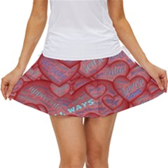 Love Hearts Valentine Red Symbol Women s Skort by Paksenen