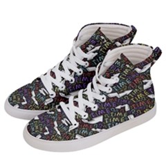 Time Nonlinear Curved Undirected Women s Hi-top Skate Sneakers by Paksenen