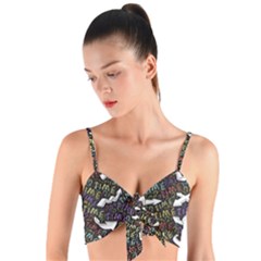 Time Nonlinear Curved Undirected Woven Tie Front Bralet by Paksenen