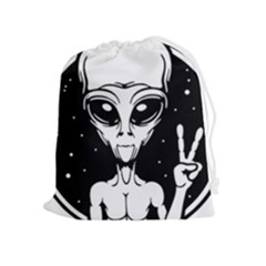 Alien Ufo Drawstring Pouch (xl) by Bedest