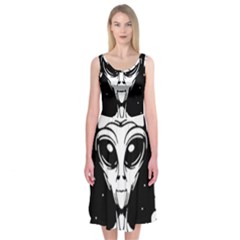 Alien Ufo Midi Sleeveless Dress by Bedest