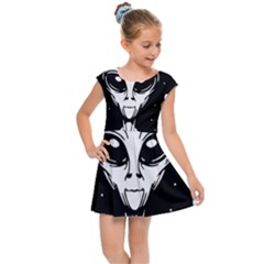 Alien Ufo Kids  Cap Sleeve Dress by Bedest