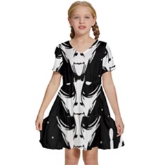 Alien Ufo Kids  Short Sleeve Tiered Mini Dress by Bedest