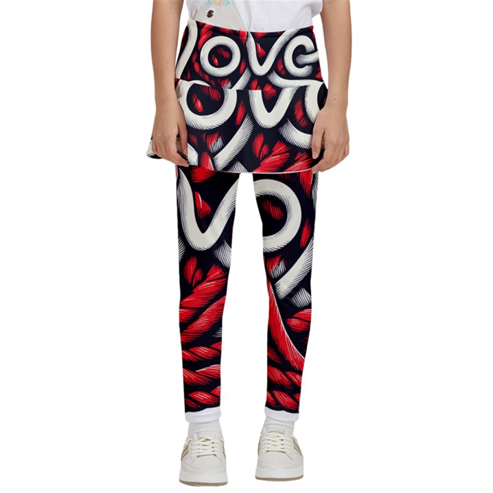 Love Rope Cartoon Kids  Skirted Pants